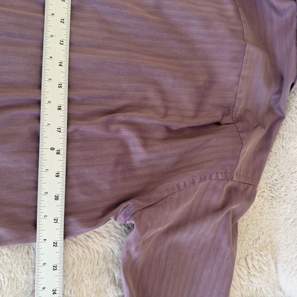 Retro Indie Grunge Herringbone Button Up Shirt Long Sleeve Ecclectic Funky Mauve - Picture 6 of 7